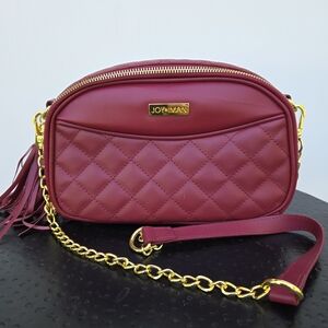 NWOT Joy & lman Leather Diamond Quilted Pattern Crossbody Purse